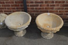 Pair of Reconstituted Limestone Garden Urns