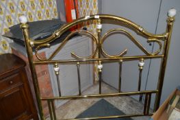 Brass and Pottery Effect Double Headboard