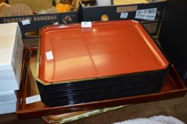 Collection of Trays Including Fourteen Japanese Lacquered Style Trays