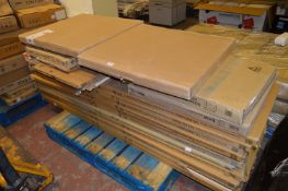 Pallet of Eleven Walnut & Cherry Coloured Tall End Panels, Other Assorted End Panels, Corner
