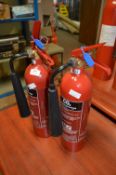 Two Carbon Dioxide Fire Extinguishers