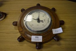 Oak Framed Ships Wheel Barometer