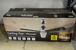 Chrome and Black Ceiling Fan