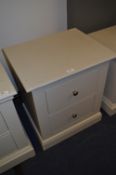 *Grey Two Drawer Side Cabinet with Chrome Handles