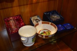 Golfing Related Items Including Royal Worcester Bowl, Glassware, etc.