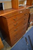 Teak Effect Five Height Chest of Drawers