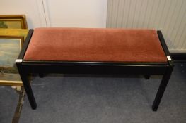 Black Lacquered Duet Piano Stool