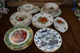 Christmas Themed Decorative Plates Including Royal Albert