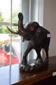 Carved Wood Elephant Figurine