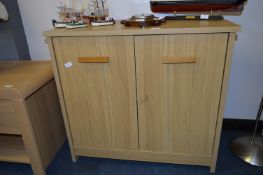 Light Oak Two Door Side Cabinet