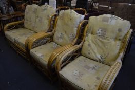 Cane Three Piece Conservatory Suite