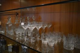Collection of Drinking Glassware and Lead Cut Glass Decanters