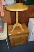 Melamine Single Door Side Cabinet and a Circular Side Table on Pedestal