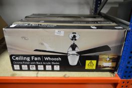 Chrome and Black Ceiling Fan