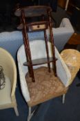 Wicker Armchair and a Mahogany Effect Telephone Table