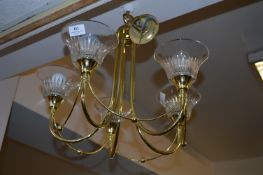 Five Branch Brass Ceiling Light Fitting