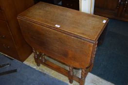 Oak Drop Leaf Dining Table on Barley Twist Legs
