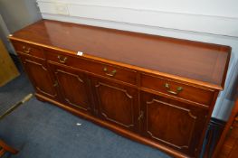 Yew Wood Sideboard with Brass Handles