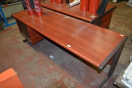 Rosewood Effect Single Pedestal Desk