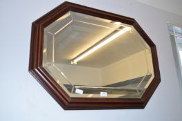 Hexagonal Framed Bevelled Edged Wall Mirror