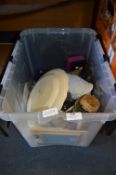Box Containing Wall Plates, Ornaments, Decanter, Jugs, etc.
