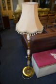 Onyx and Brass Effect Standard Lamp with Shade
