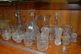 Glassware Including; Decanters, Vases, Drinking Glassware, etc.