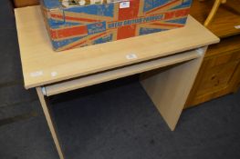 Pine Effect Computer Desk with Sliding Drawer