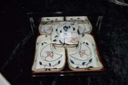 Japanese Lacquered Tray Containing a Hors d'oeuvres Serving Set