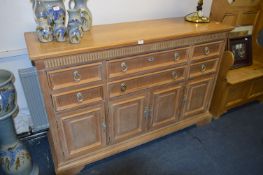 Stanley Furniture Light Oak Sideboard with Brass Handles