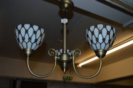 Three Branch Ceiling Light Fitting with Tiffany Style Shades