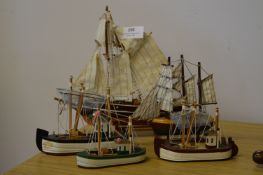 Five Small Model Fishing Boats