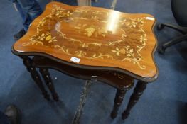 Two Walnut Inlaid Occasional Tables