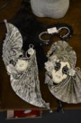 *Two Decorative Wall Mask and One Feathered Eye Mask