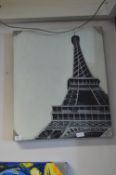 Unframed Printed Canvas depicting the Eiffel Tower
