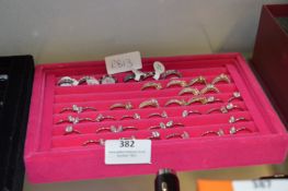 Tray of Costume Ring Set with Stones and Others