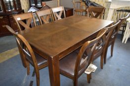 *SAMSON DRAW LEAF TABLE AND EIGHT CHAIRS