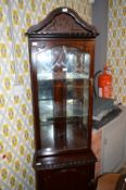 Darkwood Mirrored Back Glazed Corner Unit (Matching Lot 406)