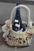 Blue Nun Wine Bottle in a Basket