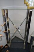 Chrome Four Height Display Unit with Glass Shelves