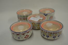 *CERAMIC BOWLS WITH LIDS 5PK