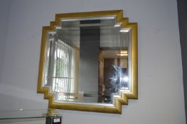 Gilt and Silver Framed Bevelled Edge Wall Mirror