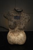 *Mosaic Glass Ladies Torso Table Lamp