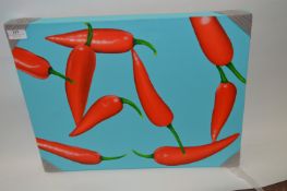 Unframed Printed Canvas Depicting Chillies 18x20