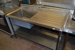 Stainless Steel Commercial Sink Unit with Right Hand Drainer and Undershelf