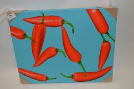 Unframed Printed Canvas Depicting Chillies 18x20