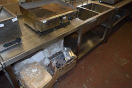 *Stainless Steel Two Bowl Commercial Sink Unit with Left Hand Drainer and Undershelf