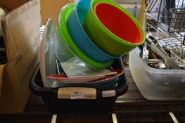 Bowl Containing Assorted Ceramic Pottery, Pyrex Dishes, Mixing Bowls, etc.