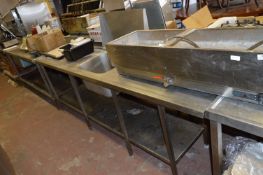 *Stainless Steel Single Bowl Sink with Double Drainer and Undershelf