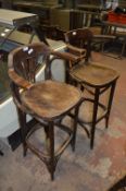 Pair of Bentwood High Seat Barstools